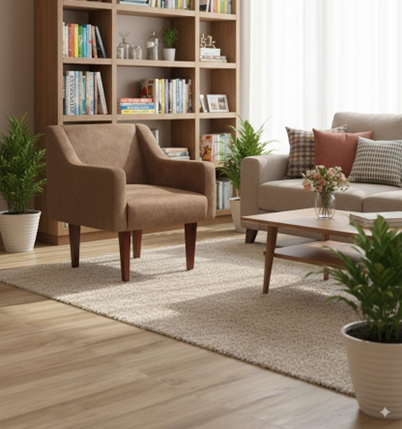 Sofa Chair – Elegant Brown Upholstered Armchair