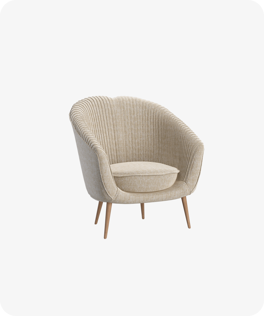Single-Seater Upholstered Chair | Buy Modern Living Room Chair - Image 2