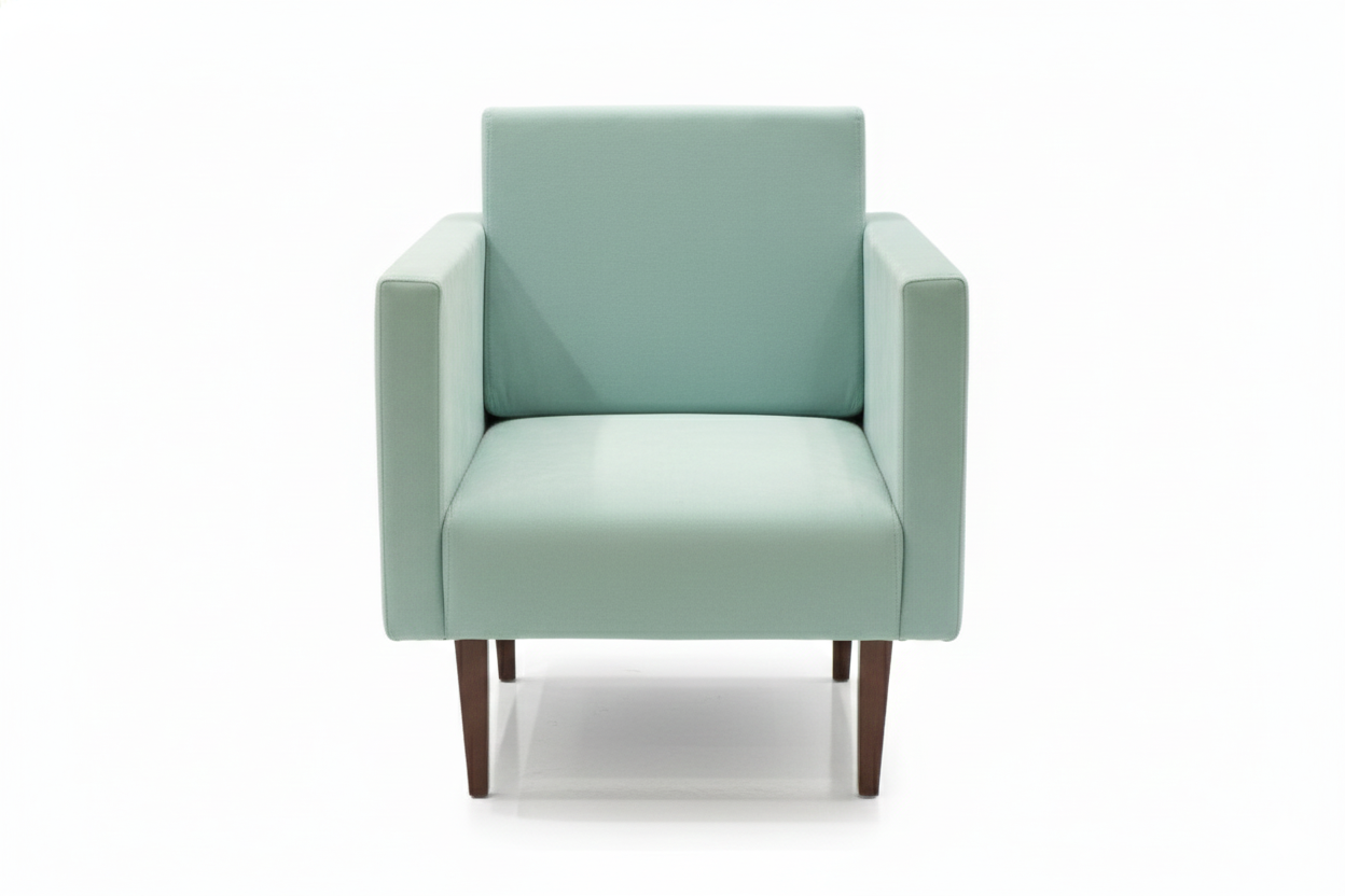 Blush Pink Velvet Channel Tufted Armchair with Lumbar Pillow & Tapered Wood Legs – Mid-Century Modern - Image 2