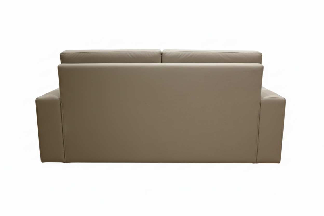 Modern High-Back Beige Sofa with Dual-Tone Checkered Pillows – RVJ Furnitures - Image 2